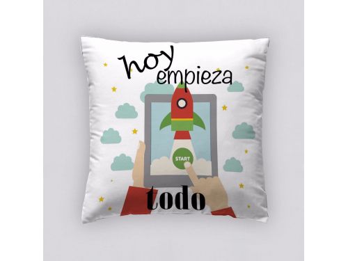 Funda Cojín Reversible Cohete