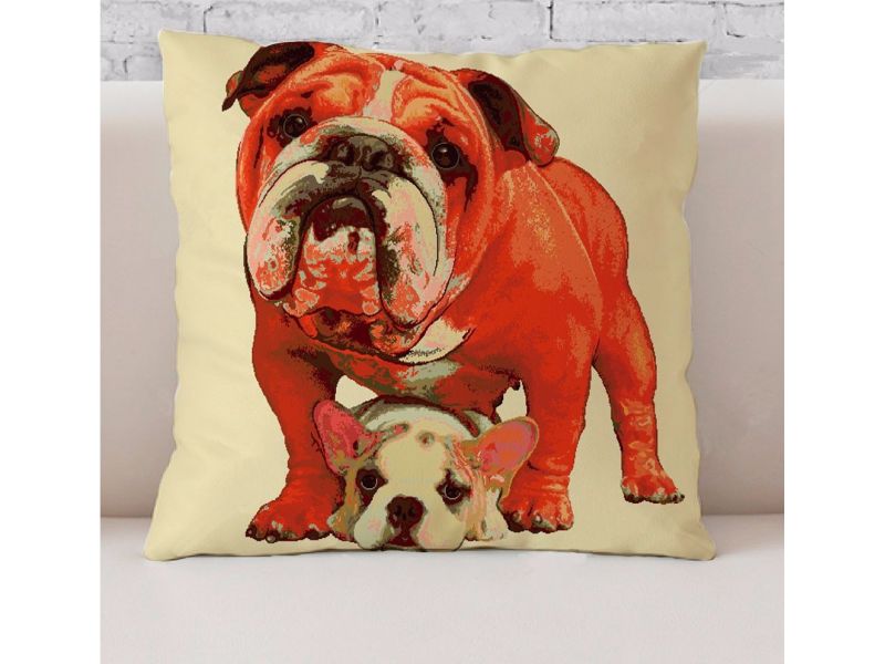Funda Cojín Jacquard Bull-Dog