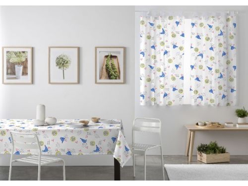 Mantel Resinado Gallinas Azul