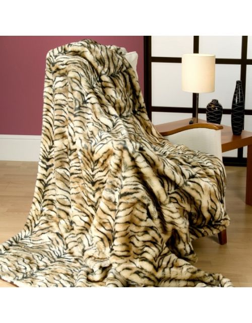 Manta plaid TIGRE BLANCO Javier Larrainzar