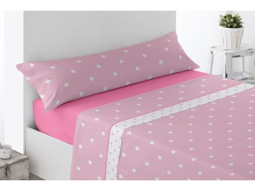 Juego Sábanas Pirineo ESTRELLAS Rosa