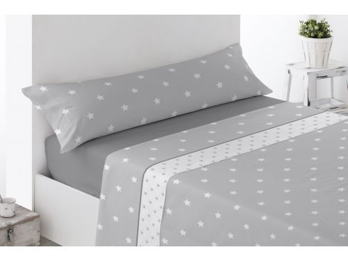 Juego Sábanas Pirineo ESTRELLAS Gris