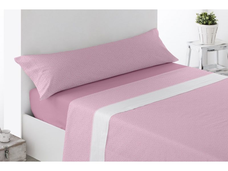 Juego sábanas microfibra Estrellas Rosa