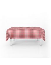 Mantel liso. Tejido Vichy Rojo