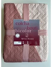 Colcha Bouti bicolor reversible azul-turquesa