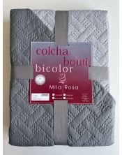 Colcha Bouti bicolor reversible azul-turquesa