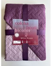 Colcha Bouti bicolor reversible azul-turquesa