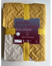 Colcha Bouti bicolor reversible azul-turquesa