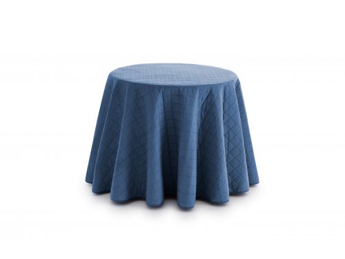 Falda mesa camilla redonda velvet azul