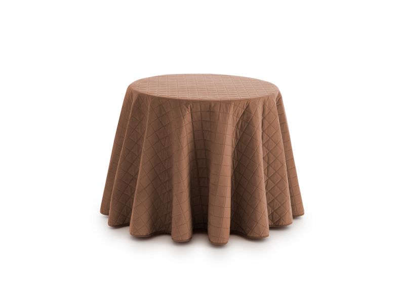Falda mesa camilla redonda velvet marron