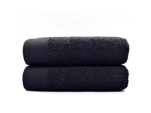 Juego de 2 Toallas lavabo 50x90cm algodón 500 grm negro