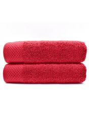 Juego de 2 Toallas lavabo 50x90cm algodón 500 grm rojo