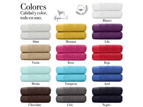 Juego de 2 Toallas lavabo 50x90cm algodón 500 grm 