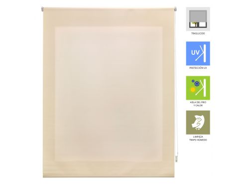 Estor enrollable traslúcido liso Sara Beige