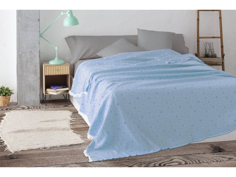Colcha multiusos estrella cama azul celeste