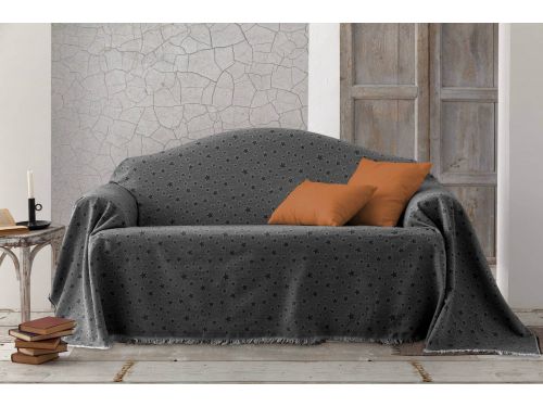 Colcha multiusos estrella fosa gris oscuro